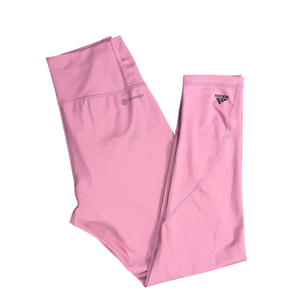 Adidas Aeroready Womens M Pink High Waist 7/8 Leggings Active Yoga Gym Training